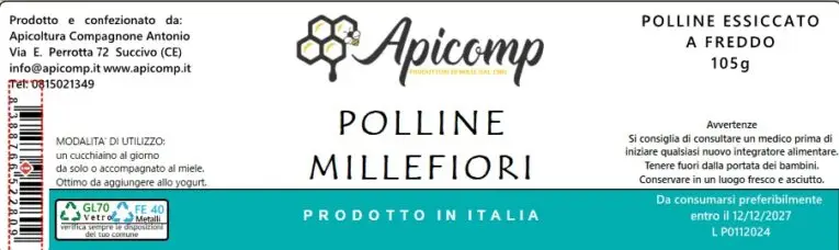 Polline essiccato in vasetto da 110 g