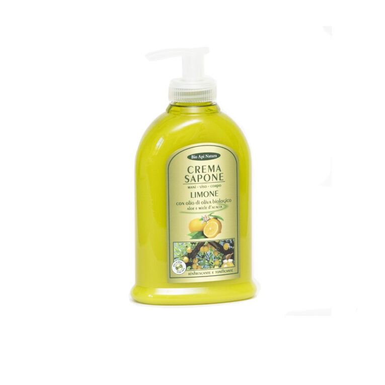 Crema sapone al limone con olio di oliva, miele e aloe 300 ml
