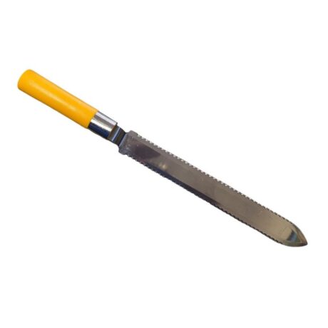 Coltello a lama seghettata 28 cm in acciaio inox con manico in teflon