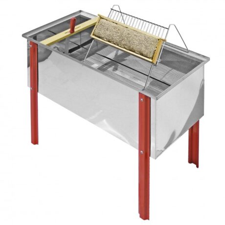 Banco per disopercolare Lega in acciaio inox con vasca 125x48x42 cm