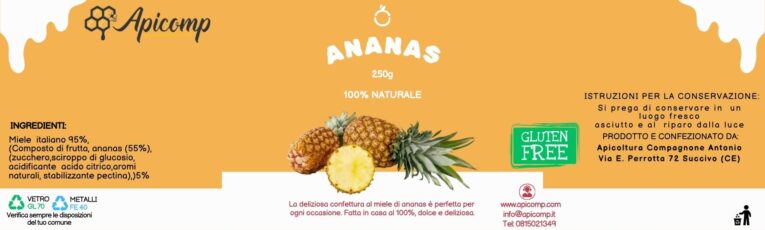 Composto di miele e ananas in vaso da 250 g