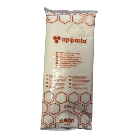 Apipasta candito bianco per api, scatola da 15 kg in buste da 2,5 kg