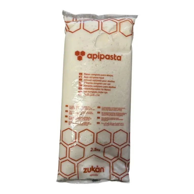 Apipasta candito bianco per api, scatola da 15 kg in buste da 2,5 kg