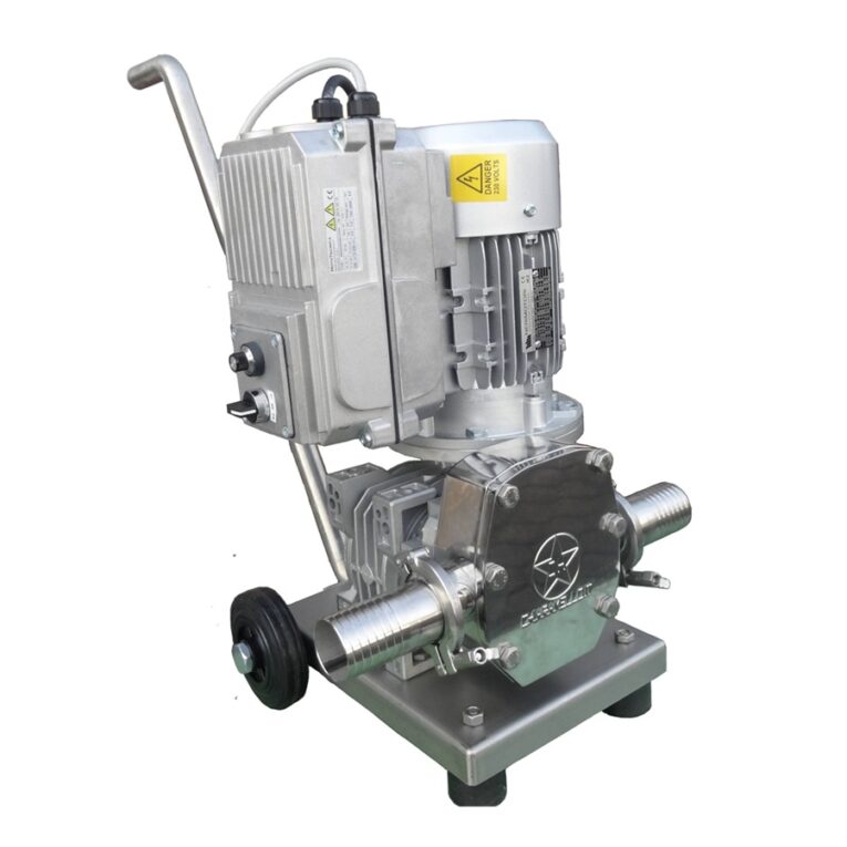 Pompa volumetrica per miele 1800 l/h trifase, corpo inox 316L, bocche 50 mm