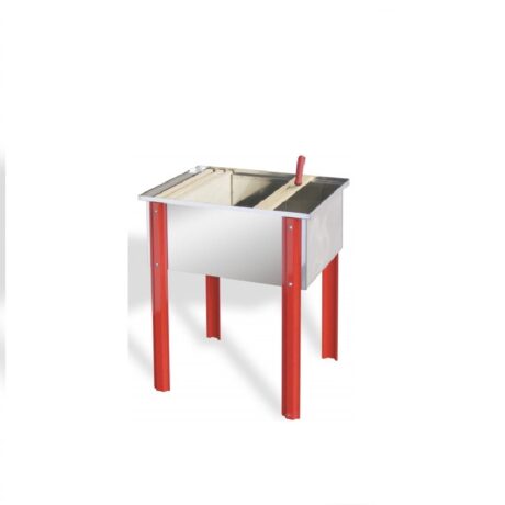 Banchino per disopercolare in acciaio inox con vasca 65x48x30 cm