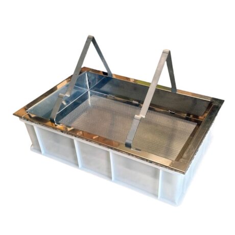 Banco disopercolatore da tavolo in inox con vasca in plastica 60x40x18 cm