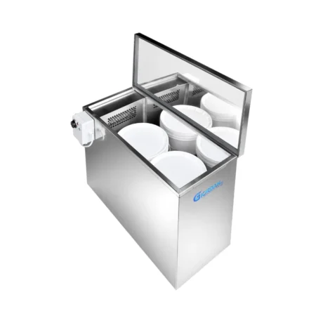 Fondimiele elettrico Giordan ad aria secca ventilata per 2 latte, acciaio inox