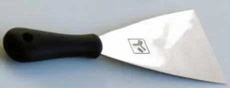 Spatola larga in acciaio inox con manico in plastica