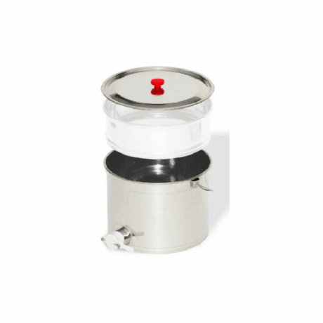 Secchiello in acciaio inox da 25 kg di miele con coperchio